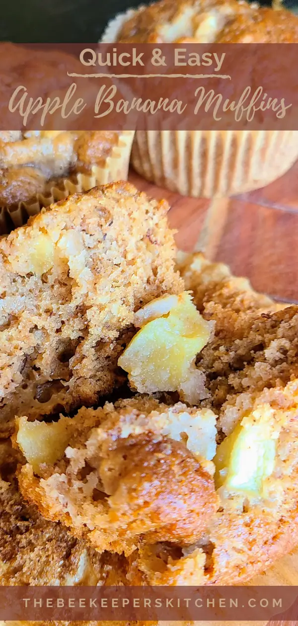 Easy Apple Banana Muffins - The Beekeepers Kitchen